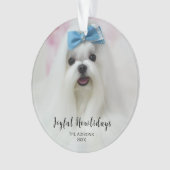 Happy Pawlidays Dog Photo Acrylic Ornament Design (Vorderseite)
