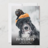Happy Pawlidays Dog Photo Christmas Feiertagskarte (Vorderseite)