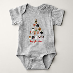 Happy Pawlidays Dog Weihnachtsbaum Baby Strampler