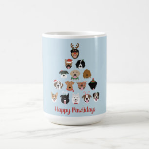 Happy Pawlidays Dog Weihnachtsbaum Kaffeetasse