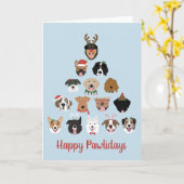 Happy Pawlidays Dog Weihnachtsbaum Karte (Gelbe Blume)