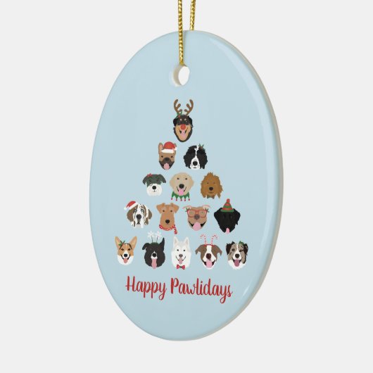 Happy Pawlidays Dog Weihnachtsbaum Keramik Ornament (Links)