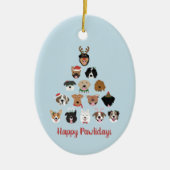 Happy Pawlidays Dog Weihnachtsbaum Keramik Ornament (Vorne)