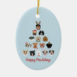 Happy Pawlidays Dog Weihnachtsbaum Keramik Ornament
