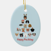 Happy Pawlidays Dog Weihnachtsbaum Keramik Ornament (Hinten)