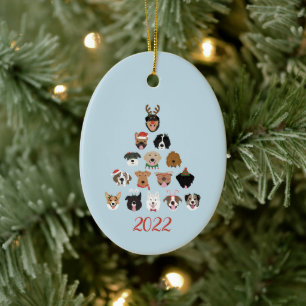Happy Pawlidays Dog Weihnachtsbaum Keramik Ornament