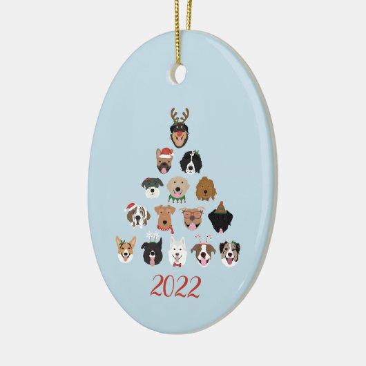 Happy Pawlidays Dog Weihnachtsbaum Keramik Ornament (Links)