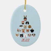 Happy Pawlidays Dog Weihnachtsbaum Keramik Ornament (Vorne)