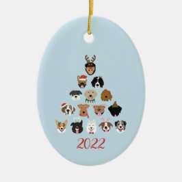 Happy Pawlidays Dog Weihnachtsbaum Keramik Ornament