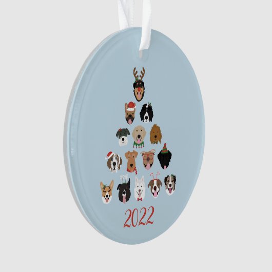 Happy Pawlidays Dog Weihnachtsbaum Ornament (Vorderseite)