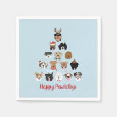 Happy Pawlidays Dog Weihnachtsbaum Serviette (Vorderseite)