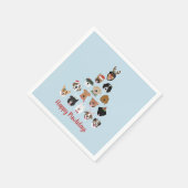 Happy Pawlidays Dog Weihnachtsbaum Serviette (Ecke)