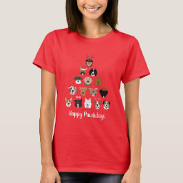 Happy Pawlidays Dog Weihnachtsbaum T-Shirt