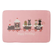Happy Pawlidays Dog Weihnachtszug Badematte (Vorderseite)