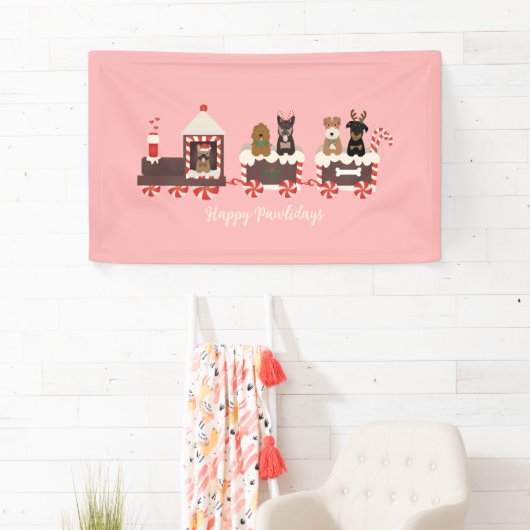 Happy Pawlidays Dog Weihnachtszug Banner (Insitu)