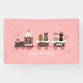 Happy Pawlidays Dog Weihnachtszug Banner (Horizontal)