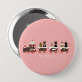 Happy Pawlidays Dog Weihnachtszug Button (Vorne & Hinten)