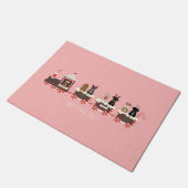 Happy Pawlidays Dog Weihnachtszug Fußmatte (Schrägansicht)