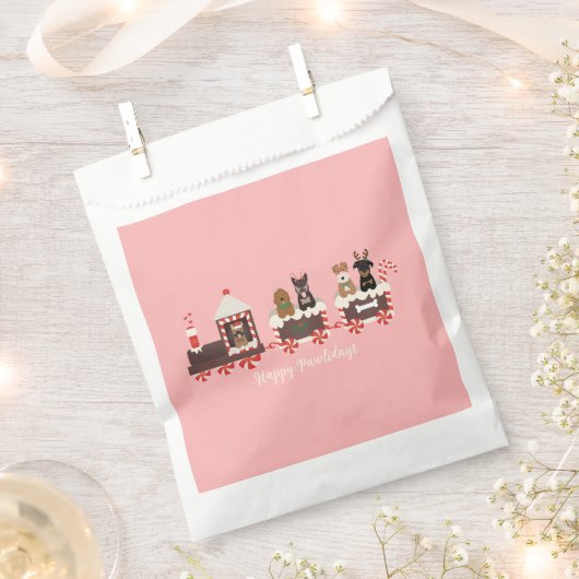 Happy Pawlidays Dog Weihnachtszug Geschenktütchen (Ausgeschnitten)