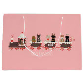 Happy Pawlidays Dog Weihnachtszug Große Geschenktüte (Vorderseite)
