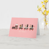 Happy Pawlidays Dog Weihnachtszug Karte (Gelbe Blume)