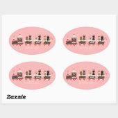 Happy Pawlidays Dog Weihnachtszug Ovaler Aufkleber (Blatt)