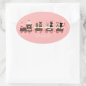 Happy Pawlidays Dog Weihnachtszug Ovaler Aufkleber (Tasche)