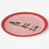 Happy Pawlidays Dog Weihnachtszug Pappteller (Schrägansicht)