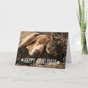 Happy Pawlidays   Folded Holiday Photo Card Feiertagskarte