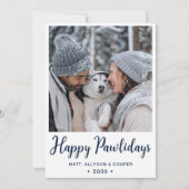 Happy Pawlidays Foto Feiertagskarte (Vorderseite)