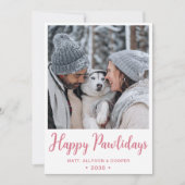 Happy Pawlidays Foto Feiertagskarte (Vorderseite)