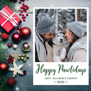 Happy Pawlidays Foto Feiertagskarte