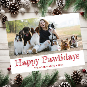 Happy Pawlidays Foto Feiertagskarte