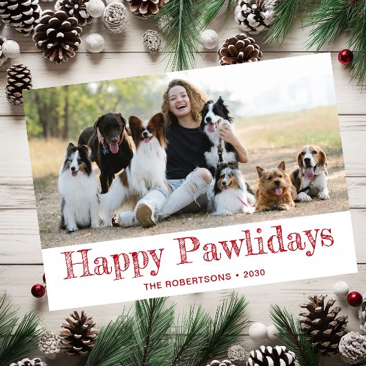 Happy Pawlidays Foto Feiertagskarte