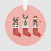 Happy Pawlidays French Bulldogs Christmas Ornament (Vorderseite)