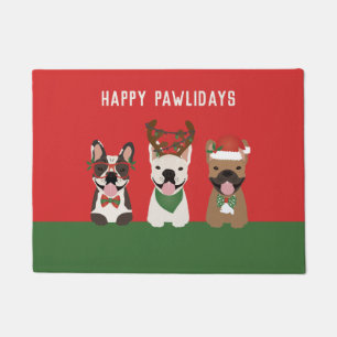 Happy Pawlidays French Bulldogs Fußmatte