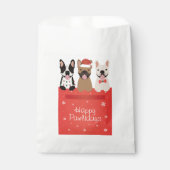 Happy Pawlidays French Bulldogs Geschenktütchen (Vorderseite)