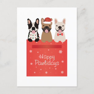 Happy Pawlidays French Bulldogs Postkarte