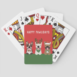 Happy Pawlidays French Bulldogs Spielkarten