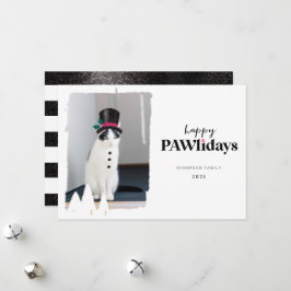 Happy Pawlidays Fun Pet Foto Snowman Feiertagskarte