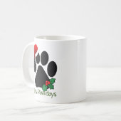 Happy Pawlidays Fun Santa Paw Print Weihnachten Ta Kaffeetasse (Vorderseite Links)