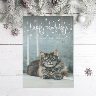 Happy Pawlidays Fun Stars Cat Foto Feiertagskarte