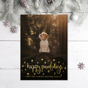 Happy Pawlidays Fun Stars Hund Foto Folien Feiertagskarte