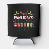Happy Pawlidays Funny Christmas Dog Paw Xmas Dogs  Dosenkühler (Vorderseite)