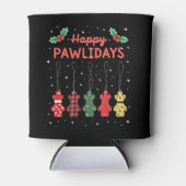 Happy Pawlidays Funny Christmas Dog Paw Xmas Dogs Dosenkühler (Vorderseite)
