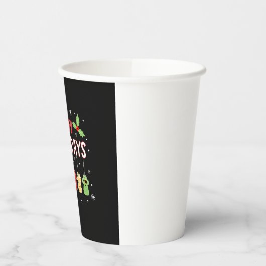 Happy Pawlidays Funny Christmas Dog Paw Xmas Dogs  Pappbecher (Links)