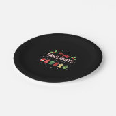 Happy Pawlidays Funny Christmas Dog Paw Xmas Dogs Pappteller (Schrägansicht)