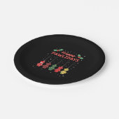 Happy Pawlidays Funny Christmas Dog Paw Xmas Dogs Pappteller (Schrägansicht)