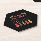 Happy Pawlidays Funny Christmas Dog Paw Xmas Dogs Untersetzer (angewinkelt)