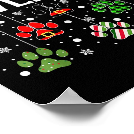 Happy Pawlidays Funny Christmas Hund Paw Xmas Hund Poster (Ecke)